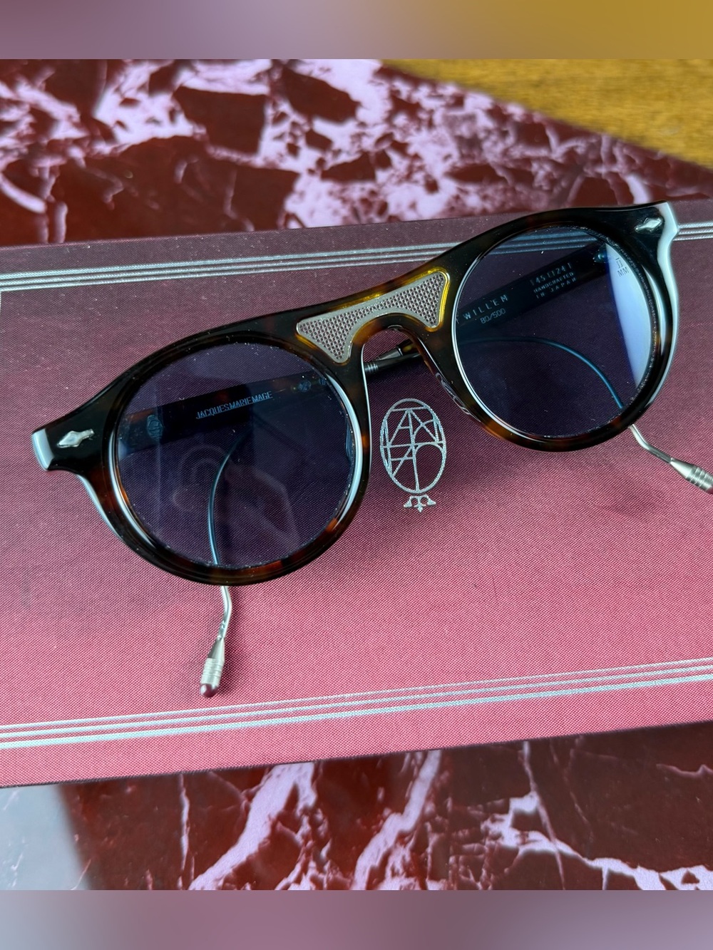 JACQUES MARIE MAGE Willem RARE Tortoise Sunglasses Authentic w/ full set